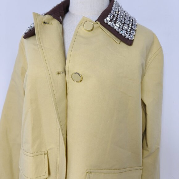 Veronica Beard Arlen Dickey Crystal-Embroidered Coated-Cotton Statement Coat - Picture 10 of 14